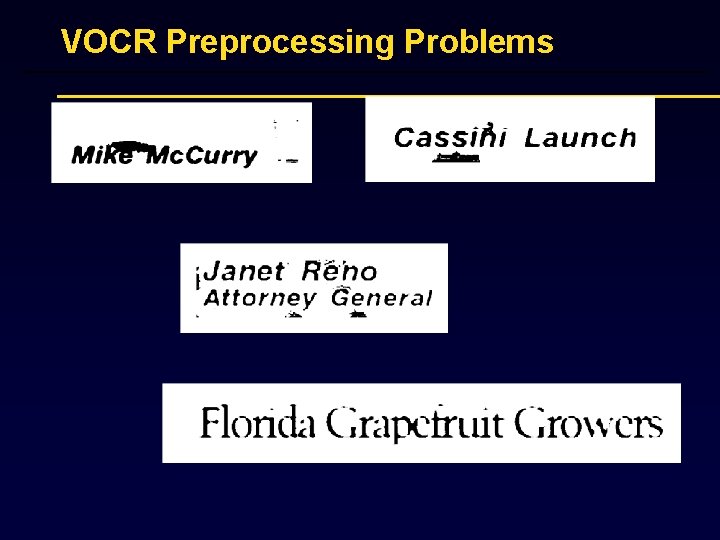 VOCR Preprocessing Problems 