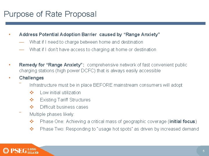 Purpose of Rate Proposal • Address Potential Adoption Barrier caused by “Range Anxiety” —