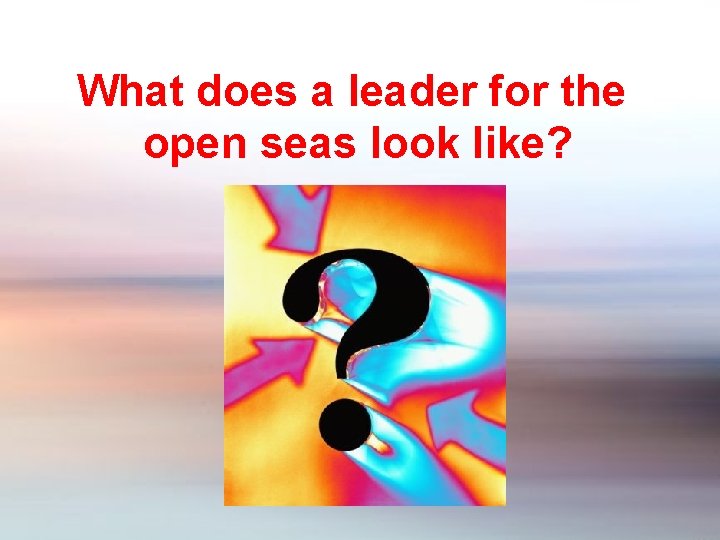 What does a leader for the open seas look like? 