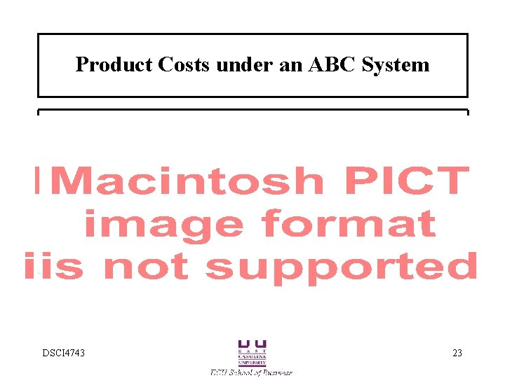 Product Costs under an ABC System DSCI 4743 23 