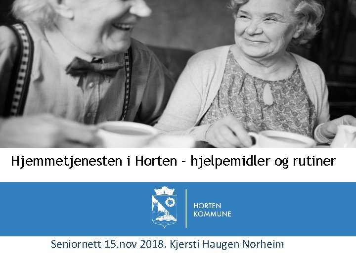 Hjemmetjenesten i Horten – hjelpemidler og rutiner Seniornett 15. nov 2018. Kjersti Haugen Norheim