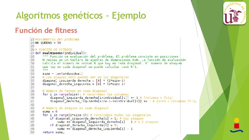 Algoritmos genéticos - Ejemplo Función de fitness 