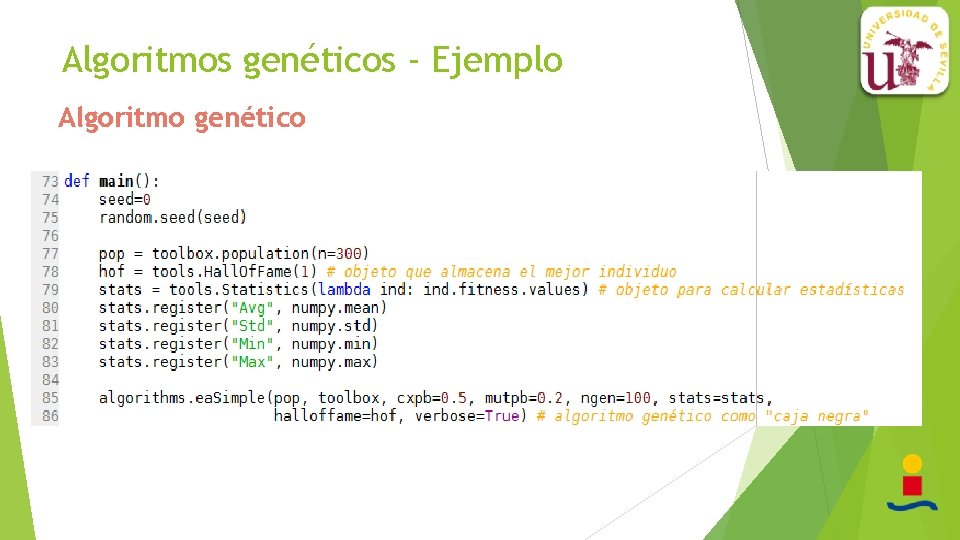 Algoritmos genéticos - Ejemplo Algoritmo genético 