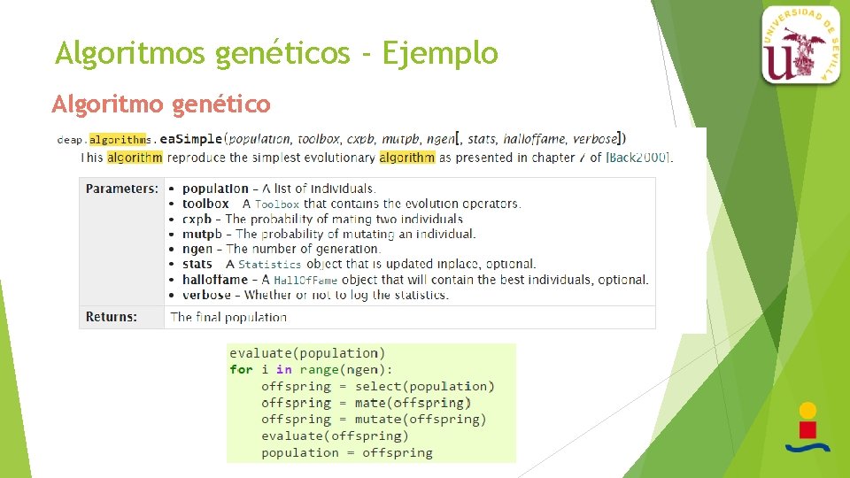 Algoritmos genéticos - Ejemplo Algoritmo genético 