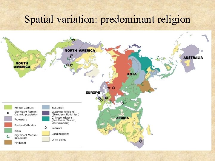 Spatial variation: predominant religion 