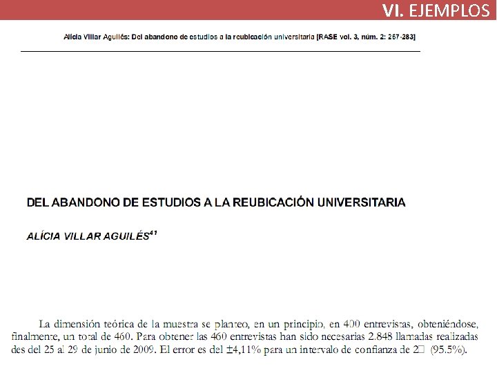 VI. EJEMPLOS VI. EJEMPLOS