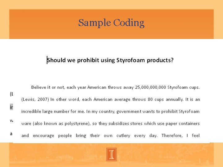 Sample Coding Sample Coding