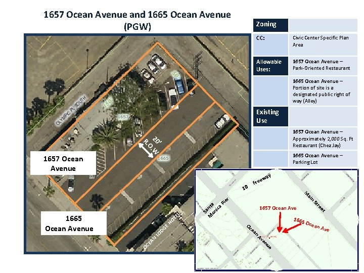 1657 Ocean Avenue and 1665 Ocean Avenue (PGW) Zoning CC: Civic Center Specific Plan