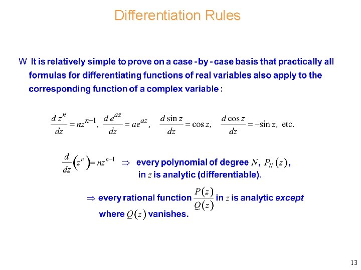 Differentiation Rules 13 