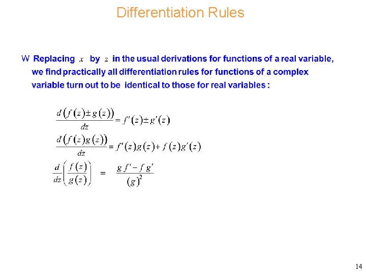 Differentiation Rules 14 