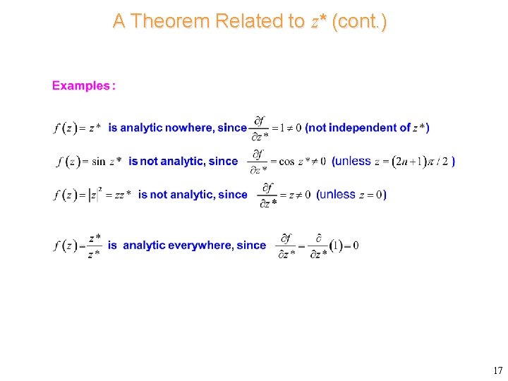 A Theorem Related to z* (cont. ) 17 