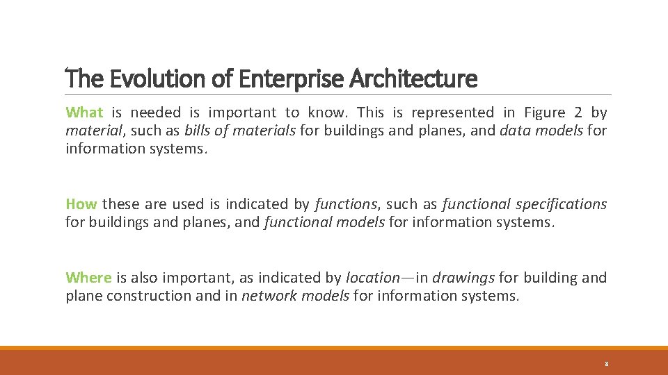 The Evolution of Enterprise Architecture What is needed is important to know. This is The Evolution of Enterprise Architecture What is needed is important to know. This is