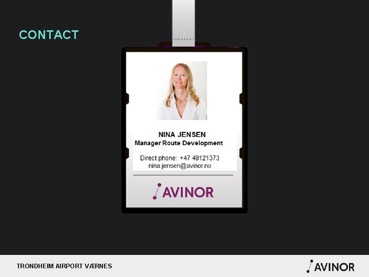 CONTACT TRONDHEIM AIRPORT VÆRNES 