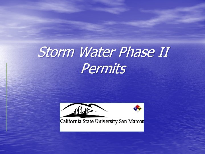 Storm Water Phase II Permits 