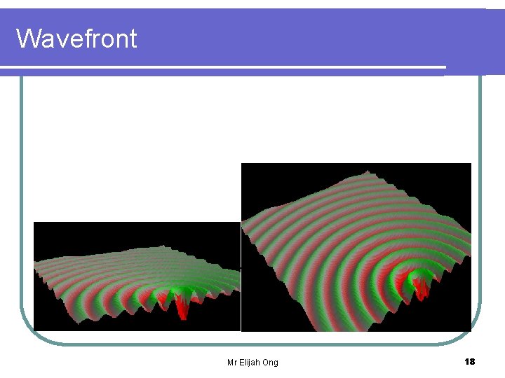 Wavefront l That is a… wavefront - an imaginary line on a wave that