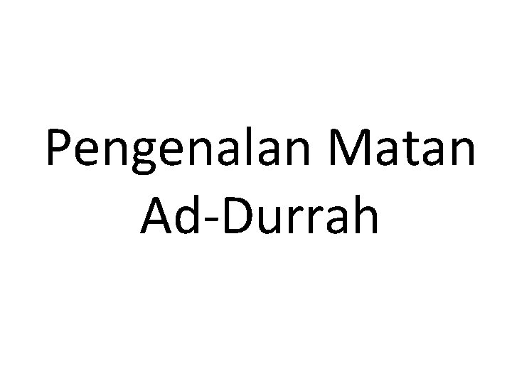 Pengenalan Matan Ad-Durrah 