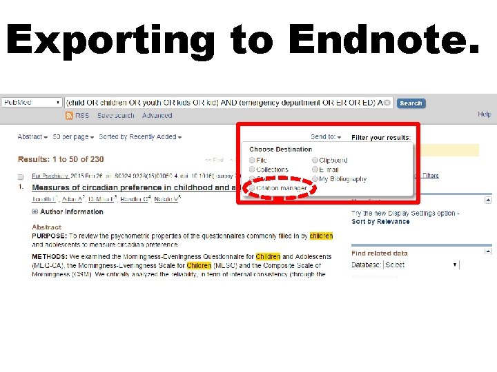 Exporting to Endnote. Exporting to Endnote.