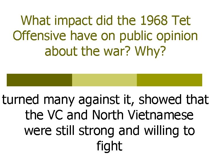 What impact did the 1968 Tet Offensive have on public opinion about the war?