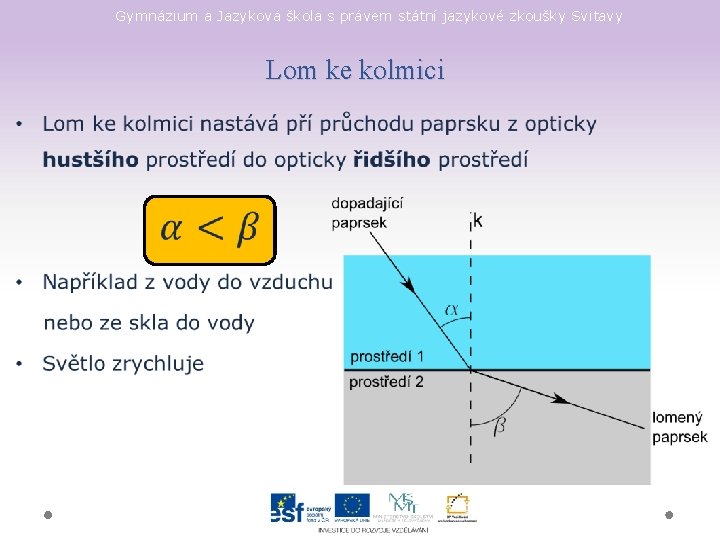 Gymnázium a Jazyková škola s právem státní jazykové zkoušky Svitavy Lom ke kolmici • Gymnázium a Jazyková škola s právem státní jazykové zkoušky Svitavy Lom ke kolmici •