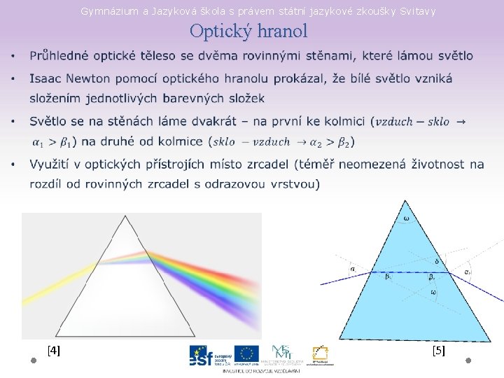 Gymnázium a Jazyková škola s právem státní jazykové zkoušky Svitavy Optický hranol • [4]