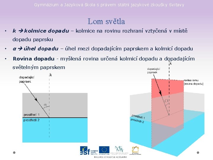 Gymnázium a Jazyková škola s právem státní jazykové zkoušky Svitavy Lom světla • k Gymnázium a Jazyková škola s právem státní jazykové zkoušky Svitavy Lom světla • k