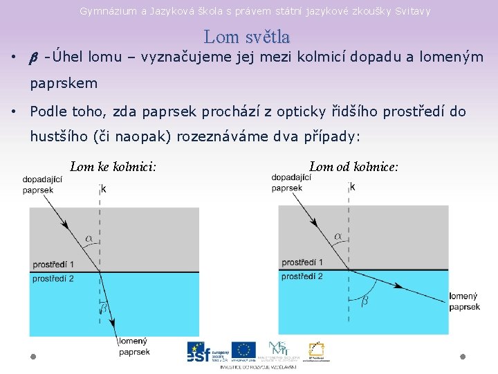 Gymnázium a Jazyková škola s právem státní jazykové zkoušky Svitavy Lom světla • β Gymnázium a Jazyková škola s právem státní jazykové zkoušky Svitavy Lom světla • β