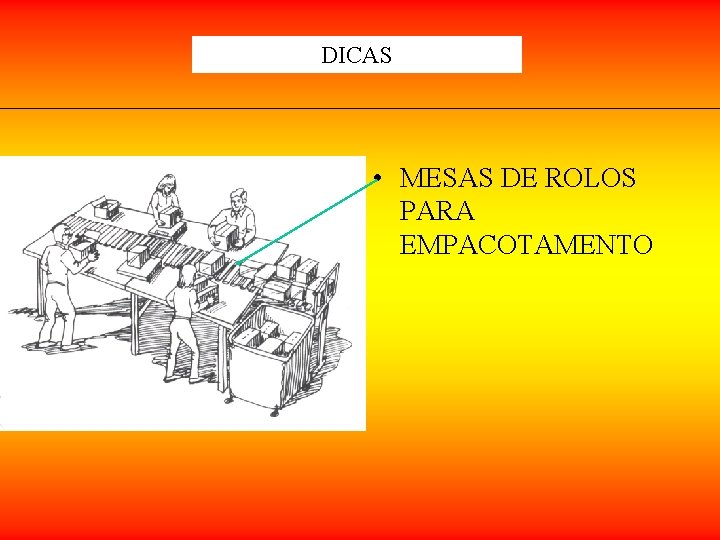 DICAS • MESAS DE ROLOS PARA EMPACOTAMENTO DICAS • MESAS DE ROLOS PARA EMPACOTAMENTO