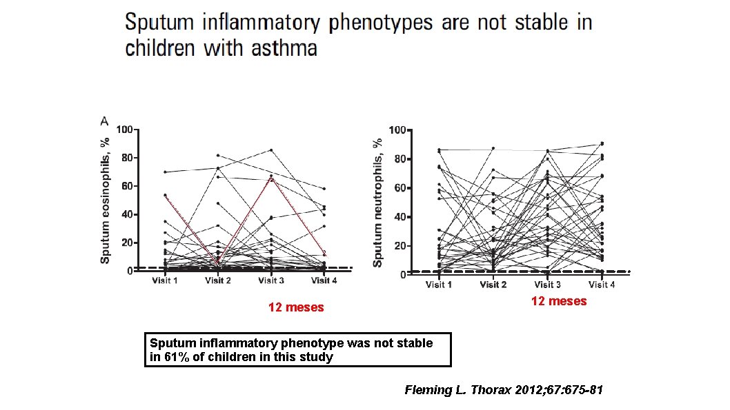 12 meses Sputum inflammatory phenotype was not stable in 61% of children in this