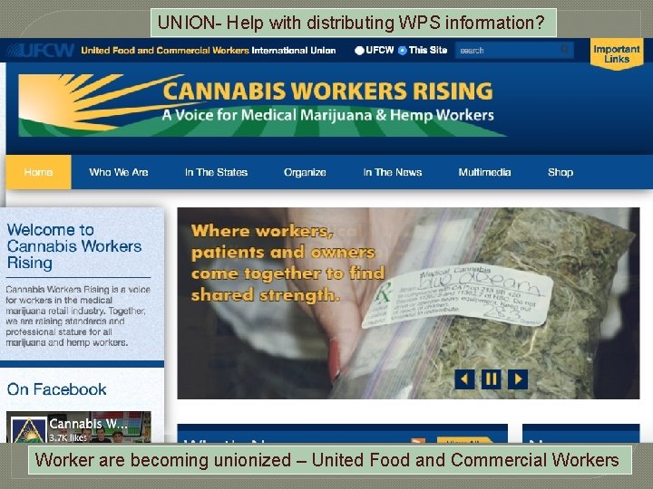 UNION- Help with distributing WPS information? Worker are becoming unionized – United Food and