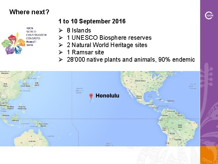 Where next? 1 to 10 September 2016 Ø Ø Ø 8 Islands 1 UNESCO