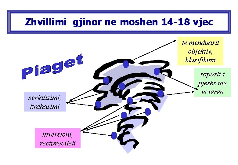 Zhvillimi gjinor ne moshen 14 -18 vjec të menduarit objektiv, klasifikimi serializimi, krahasimi inversioni,