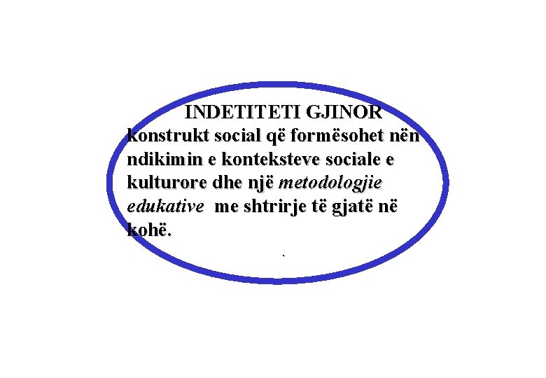 QELLIMI INDETITETI GJINOR konstrukt social që formësohet nën ndikimin e konteksteve sociale e kulturore
