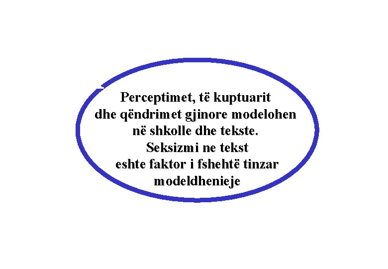 Ku? Perceptimet, të kuptuarit dhe qëndrimet gjinore modelohen në shkolle dhe tekste. Seksizmi ne