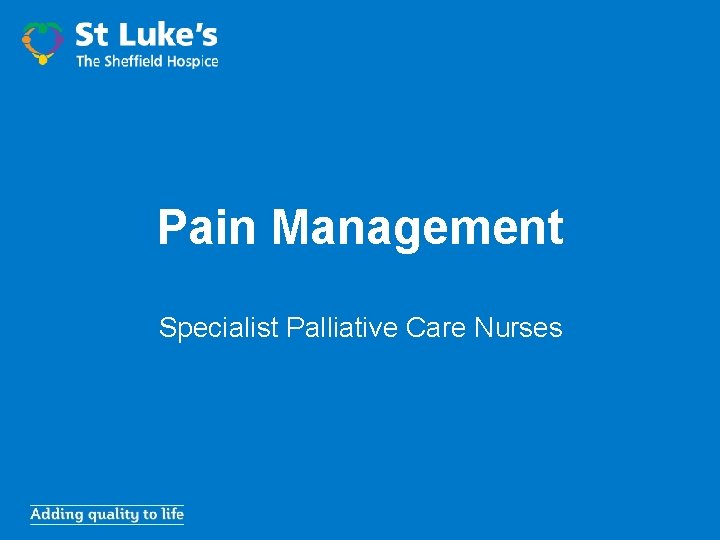 Pain Management Specialist Palliative Care Nurses 