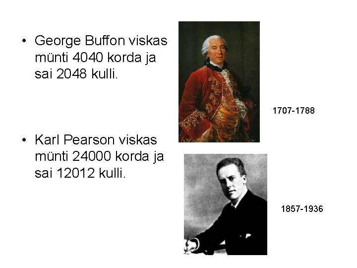  • George Buffon viskas münti 4040 korda ja sai 2048 kulli. 1707 -1788