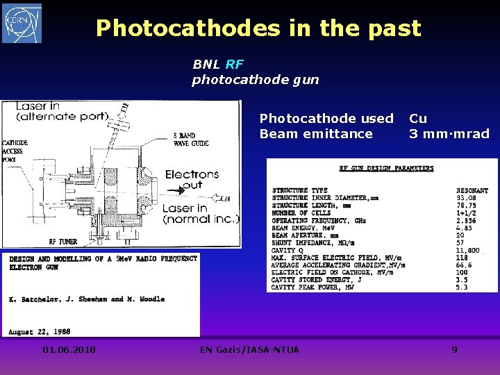Photocathodes in the past BNL RF photocathode gun Photocathode used Beam emittance 01. 06. Photocathodes in the past BNL RF photocathode gun Photocathode used Beam emittance 01. 06.