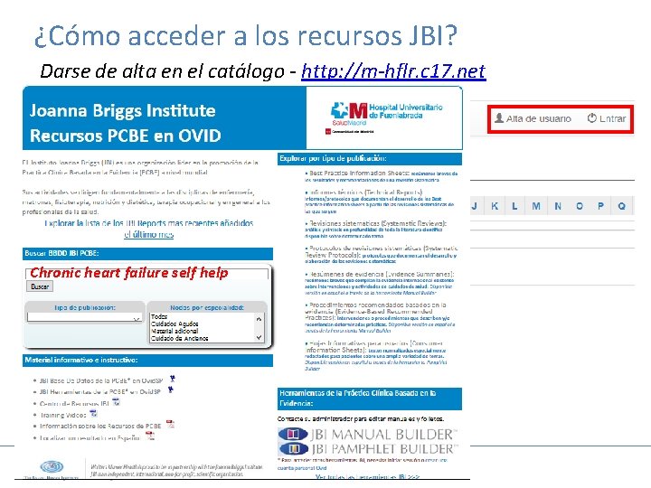 ¿Cómo acceder a los recursos JBI? Darse de alta en el catálogo - http: