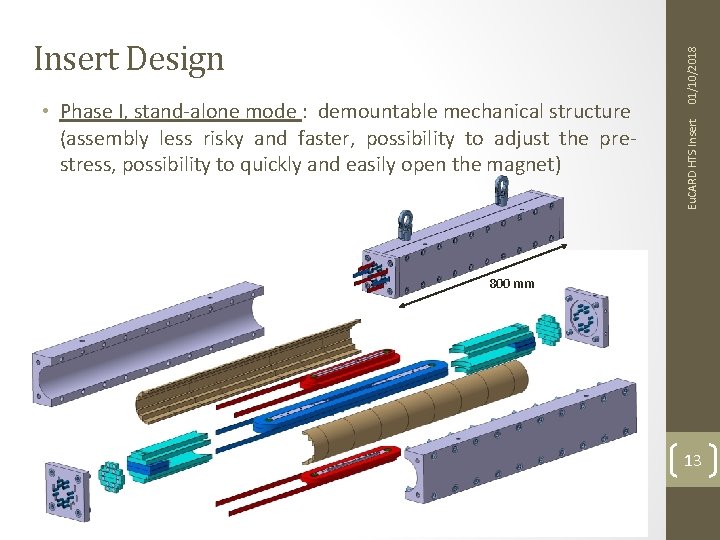 01/10/2018 • Phase I, stand-alone mode : demountable mechanical structure (assembly less risky and