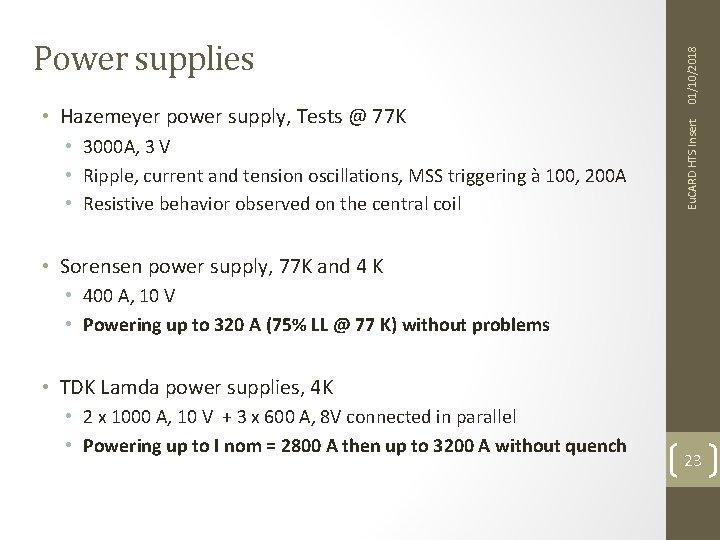  • 3000 A, 3 V • Ripple, current and tension oscillations, MSS triggering