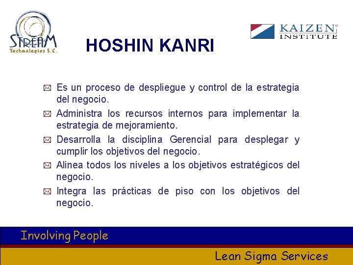 HOSHIN KANRI * * * Es un proceso de despliegue y control de la