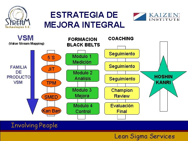 ESTRATEGIA DE MEJORA INTEGRAL VSM FORMACION BLACK BELTS (Value Stream Mapping) 5´S FAMILIA DE