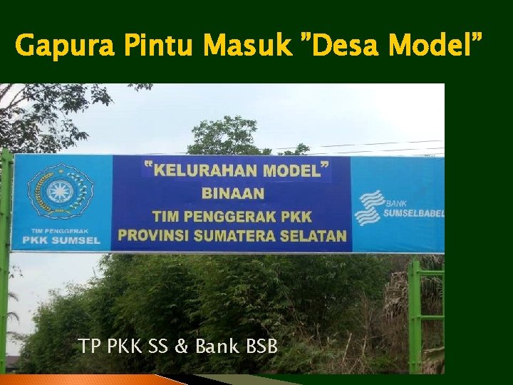 Gapura Pintu Masuk ”Desa Model” TP PKK SS & Bank BSB 