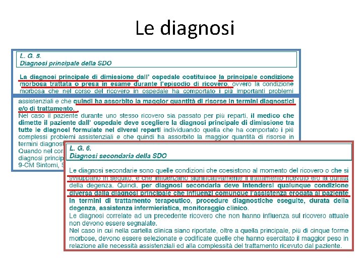 Le diagnosi 