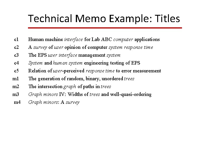 Technical Memo Example: Titles c 1 Human machine interface for Lab ABC computer applications