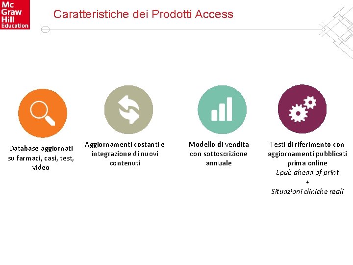 Caratteristiche dei Prodotti Access Database aggiornati su farmaci, casi, test, video Aggiornamenti costanti e Caratteristiche dei Prodotti Access Database aggiornati su farmaci, casi, test, video Aggiornamenti costanti e