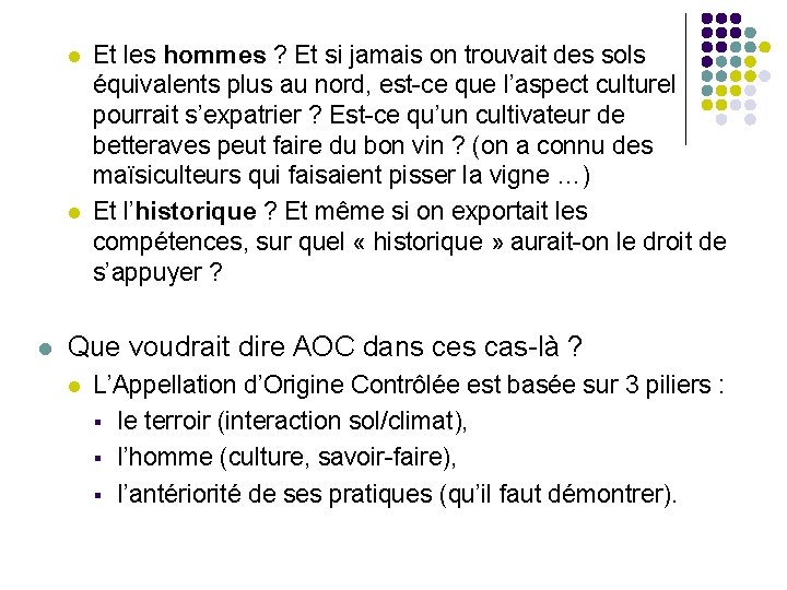 l l l Et les hommes ? Et si jamais on trouvait des sols