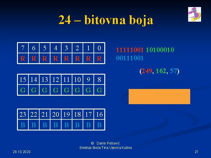 24 – bitovna boja 7 6 5 4 3 2 1 0 R R