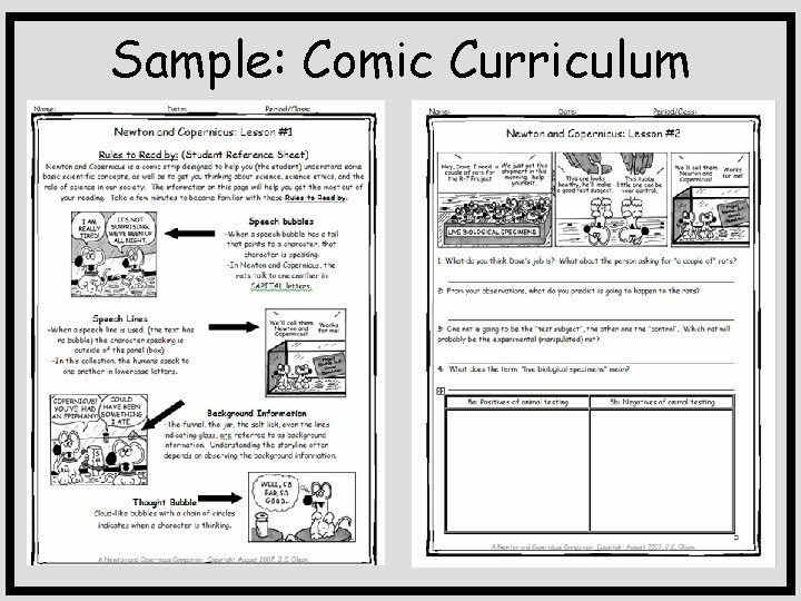 Sample: Comic Curriculum 