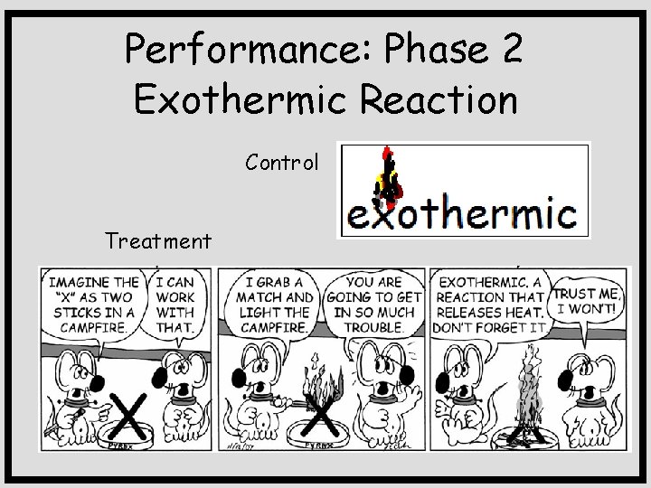 Performance: Phase 2 Exothermic Reaction Control Treatment 