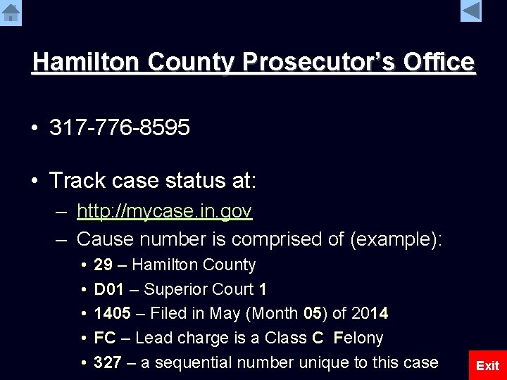 Hamilton County Prosecutor’s Office • 317 -776 -8595 • Track case status at: –